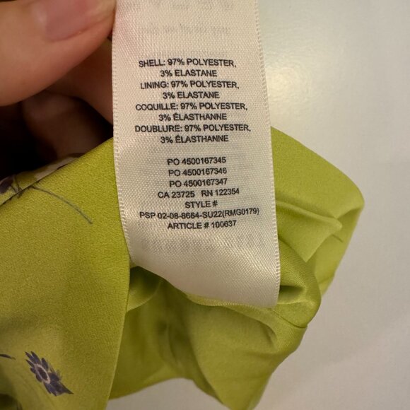 Aritzia Sunday Best Green Floral Satin Mini Dress - Picture 7 of 7